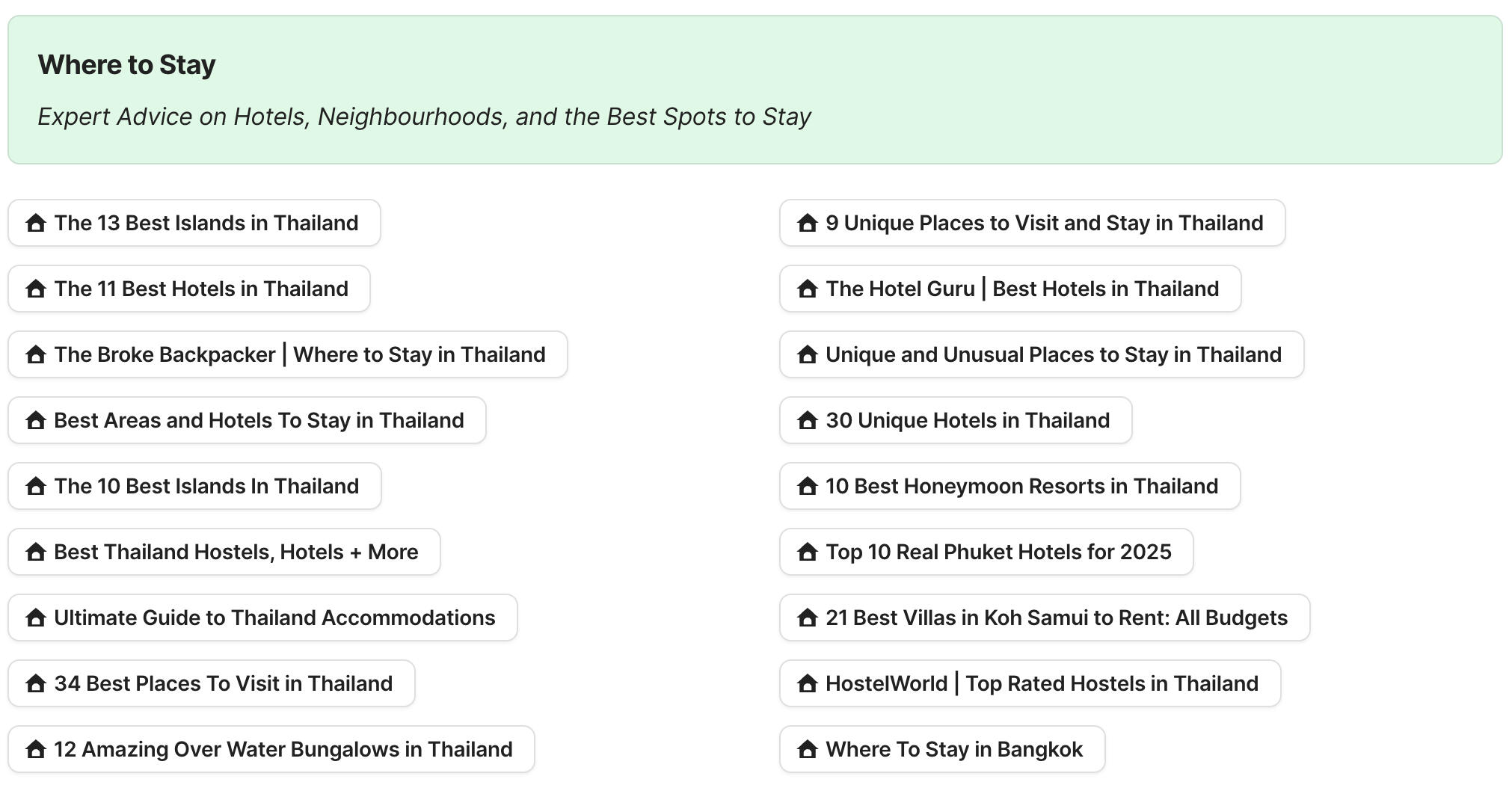 Where To Stay In Thailand Preview of Where to Stay in Thailand section in Thailand Travel Research by Feral Travel