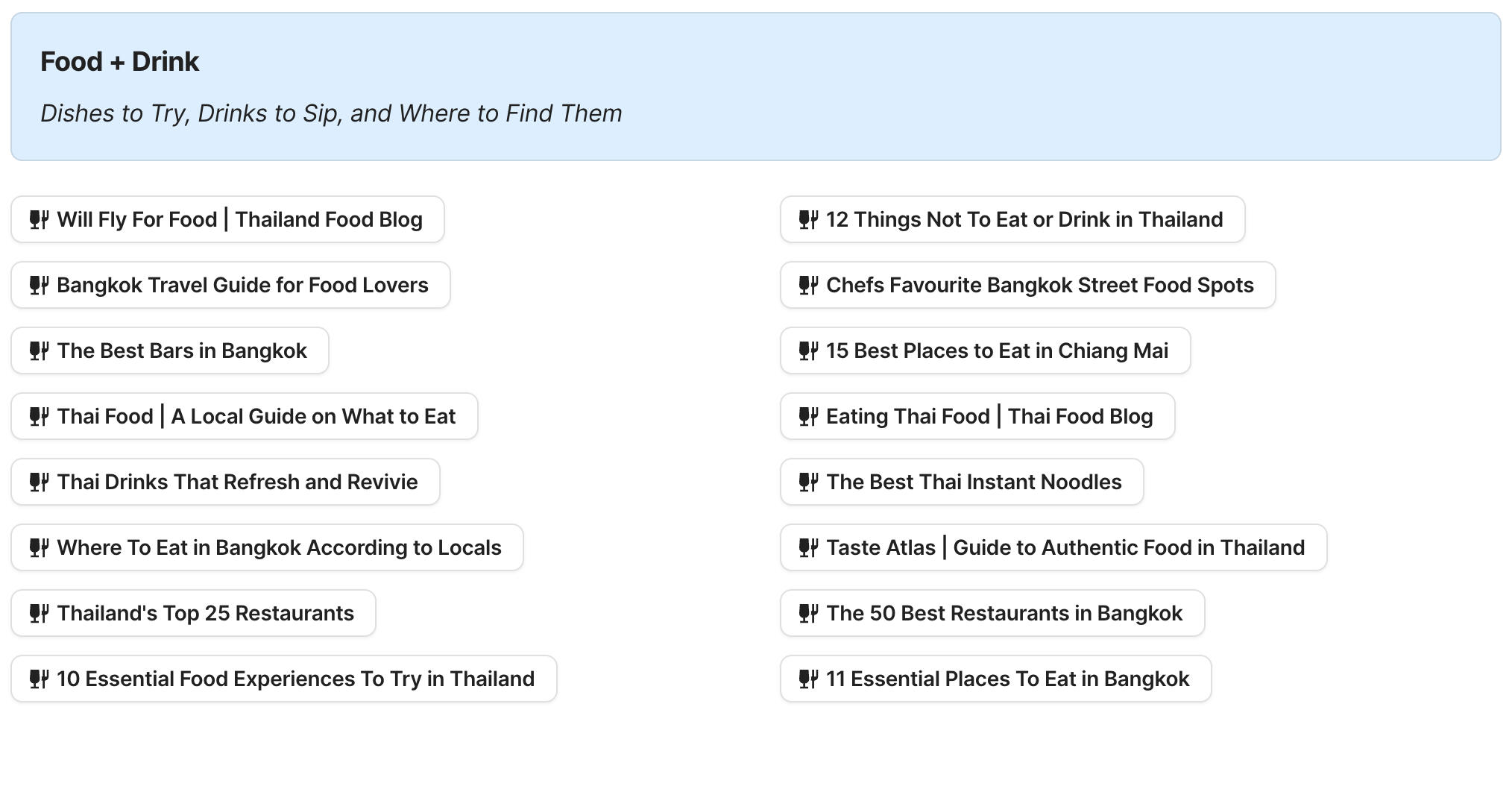 Food and Drink In Thailand Preview of Food and Drink In Thailand section in Thailand Travel Research by Feral Travel